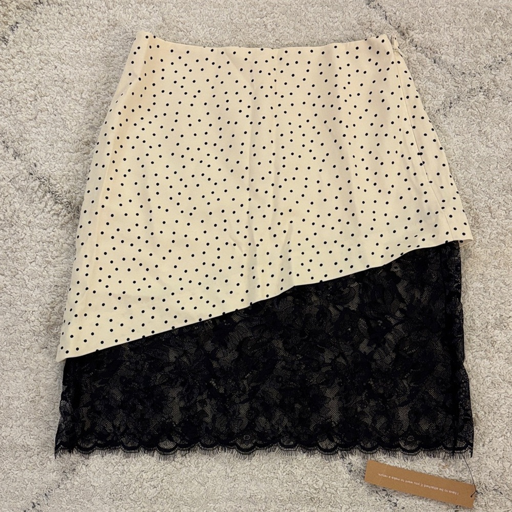 Reformation Cream and Black Asymmetrical Skirt